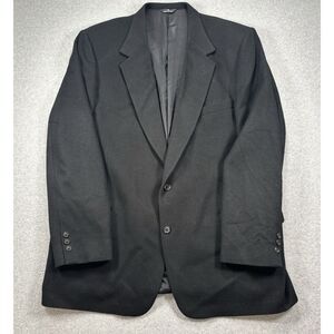 Perry Ellis Portfolio Camel Hair‎ Blazer Mens 48L Black 2 Button Coat